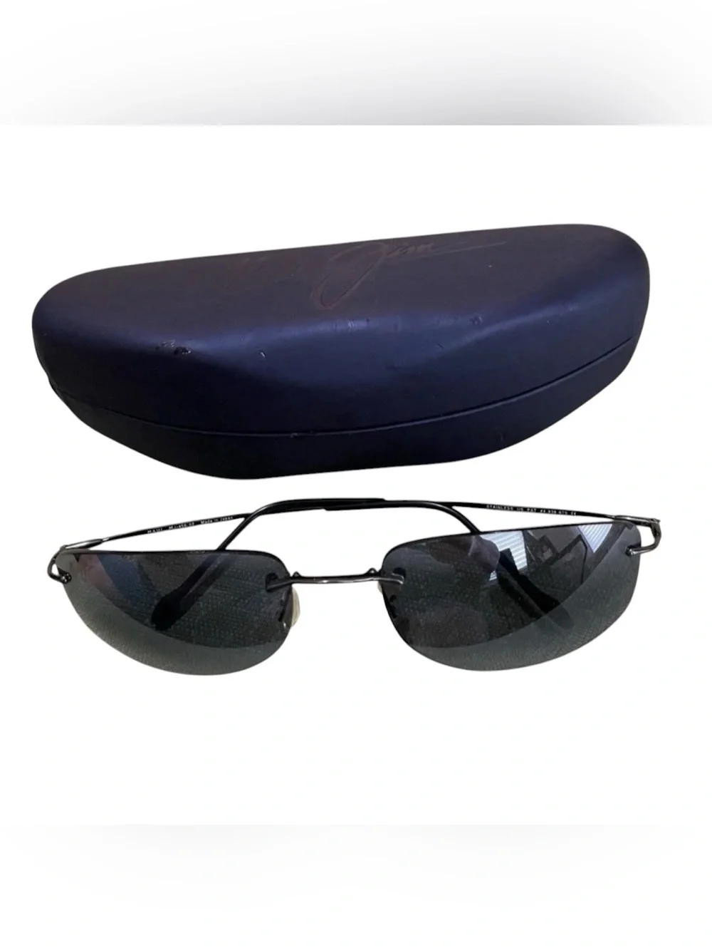 Maui Jim MJ450-02 Lahaina Polarized Stainless Rimless MJ Sport Sunglasses & Case